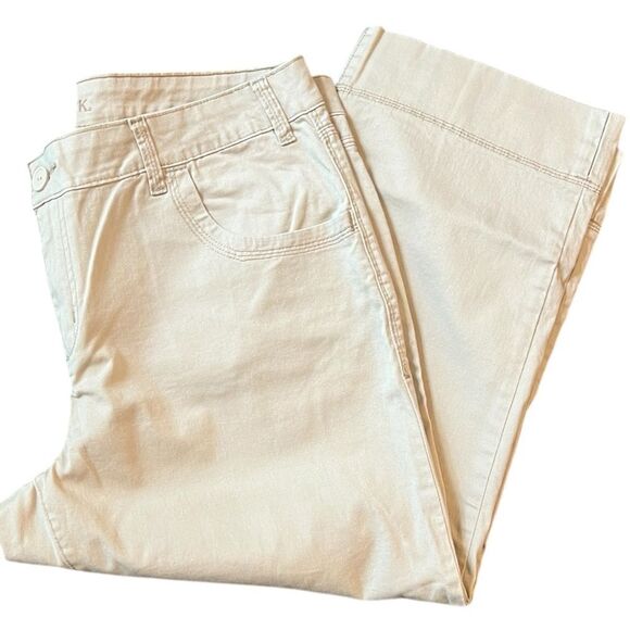 Cream Straight-Leg Pants - Falls Creek - Size 18 - Picture 1 of 3